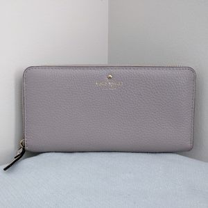 kate spade ♠️ Pebbled Leather Zip Continental Wallet